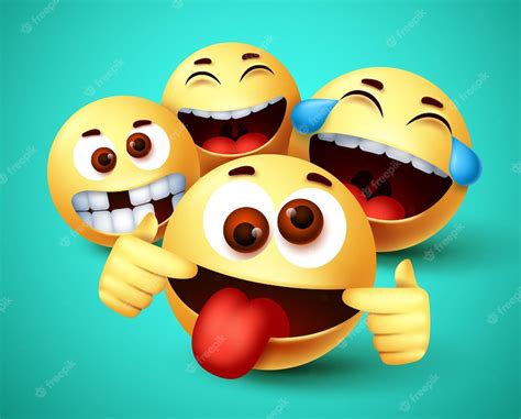 Premium Vector Emoji Funny Friends Taking Selfie Vector Characters