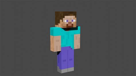 Minecraft Steve Low Poly Rigged Free Vr Ar Low Poly 3d Model Rigged Cgtrader