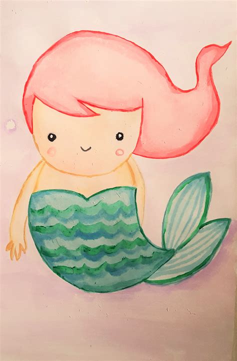 Cute Mermaid Drawing At Getdrawings Free Download