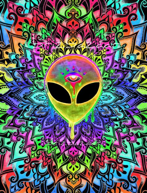 Alien Mandala Yellow By Brizbazaar In 2022 Psychedelic Art Alien