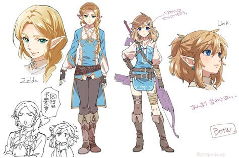 Link And Princess Zelda The Legend Of Zelda And 1 More Drawn By Shuri