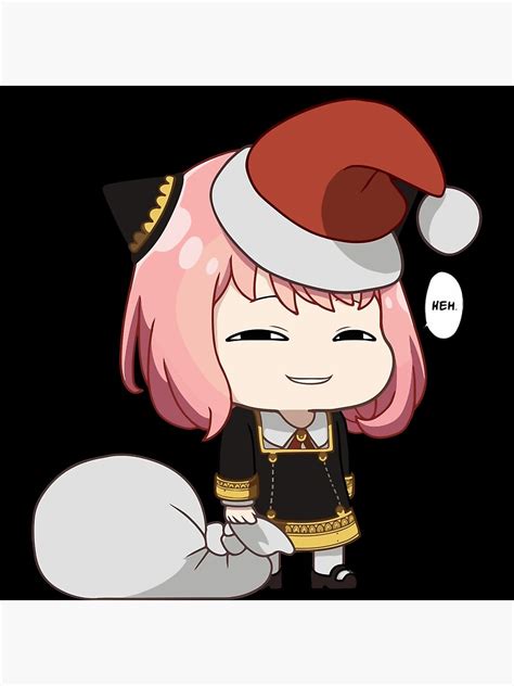 Anya Smug Face Heh Christmas Meme Poster For Sale By Mangamolly Redbubble