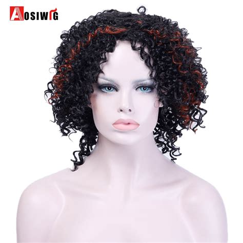 Synthetic Hair Short Afro Kinky Curly Wig Colors Heat Resistant