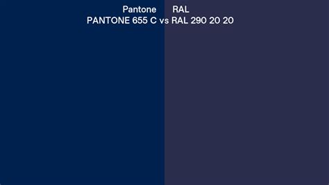 Pantone 655 C Vs Ral Ral 290 20 20 Side By Side Comparison