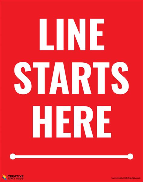 Line Starts Here Red Poster