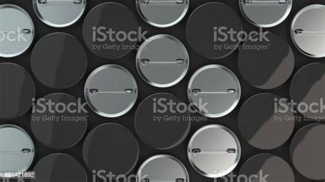 Blank Black Badges On Black Background Stock Photo Download Image Now