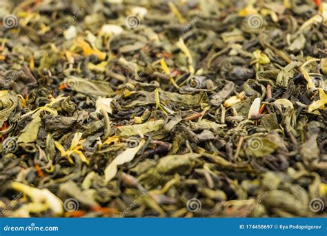 Dry Leaves Of Green Tea Background Texture Heap Of Dried Leaves