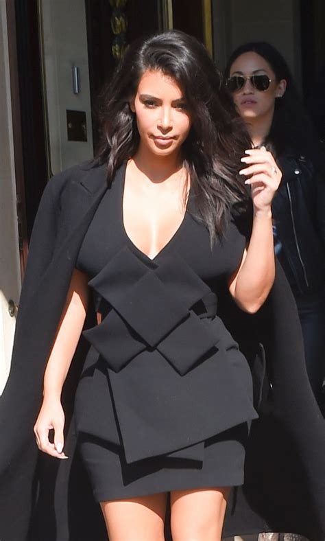 Kim Kardashian In Mini Dress Out In Paris September 2014 • Celebmafia