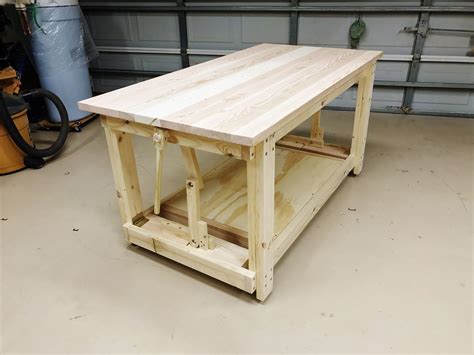 Workbench I Built This Using Mostly 2x4s 2x6s And Maple For The