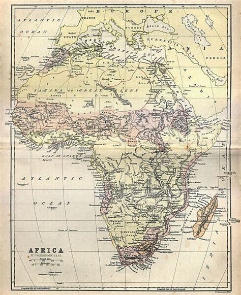 Antique Map Of Africa 1884 19th Century Photos Framed Prints