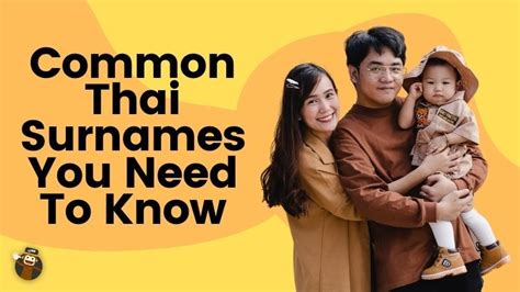 100 Common Thai Surnames You Need To Know By Ling Learn Languages