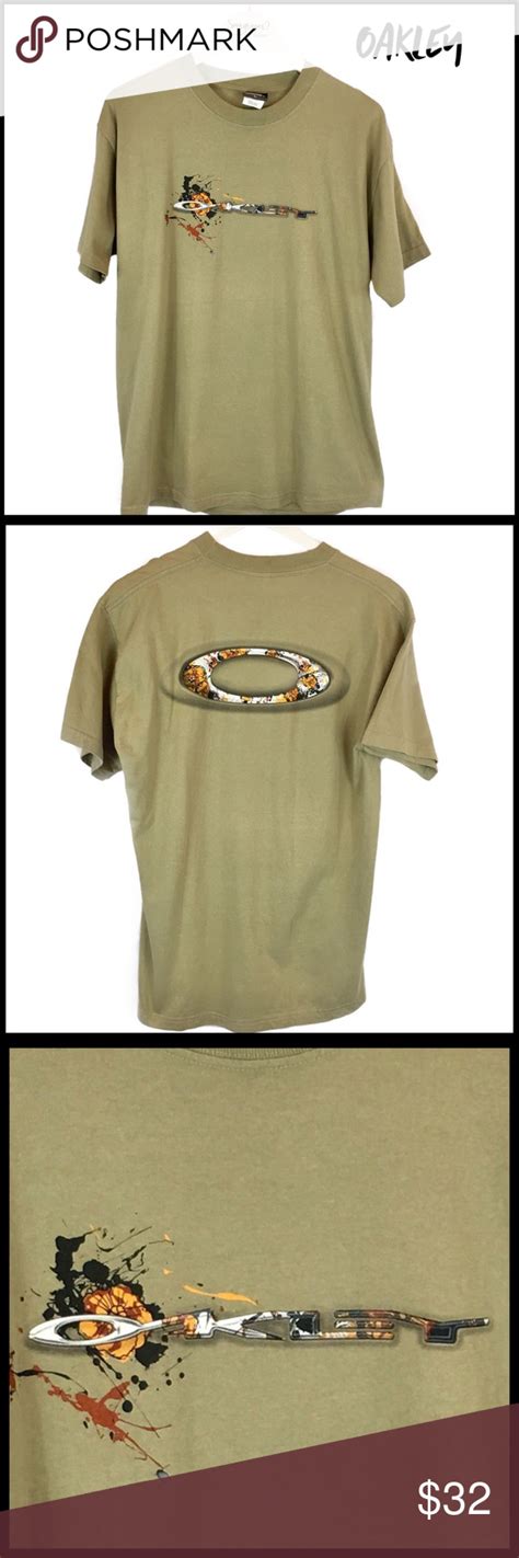 Oakley Olive Drab T Shirt Screen Print Logo Size L Print Logo Oakley