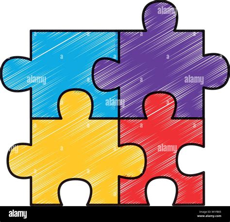 Four Pieces Puzzle Jigsaw Game Element Stock Vector Image And Art Alamy
