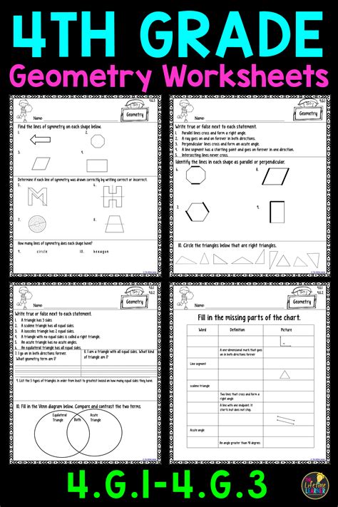 4th Grade Geometry Worksheets | Geometry worksheets, Free printable