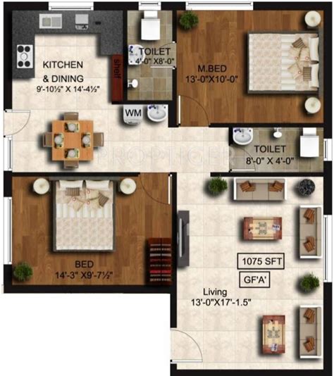 1075 Sq Ft 2 Bhk 2t Apartment For Sale In Vjs Associates Ashraya