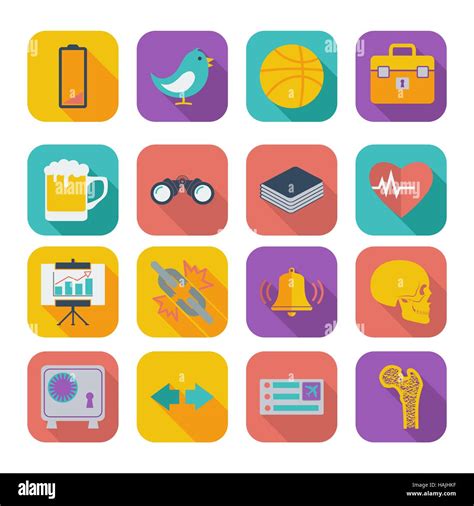 Color Flat Icons For Web Design And Mobile Applications Set 2 Vector