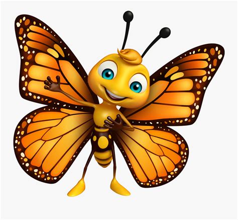 Cute Monarch Butterfly Cartoon Clipart Png Download Cartoon