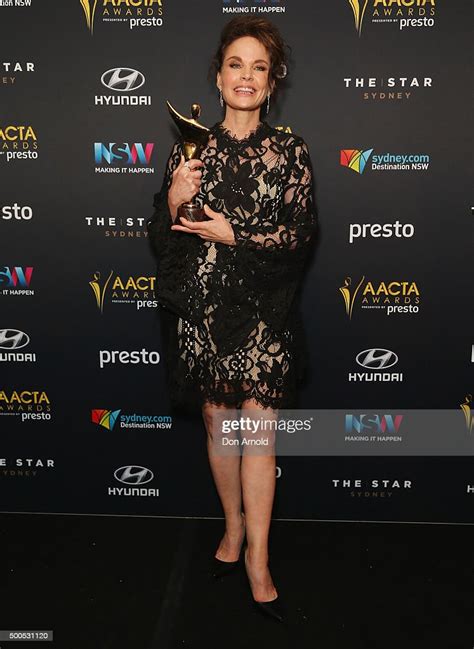 Sigrid Thornton Poses With An Aacta Award For Winning Best Guest Or