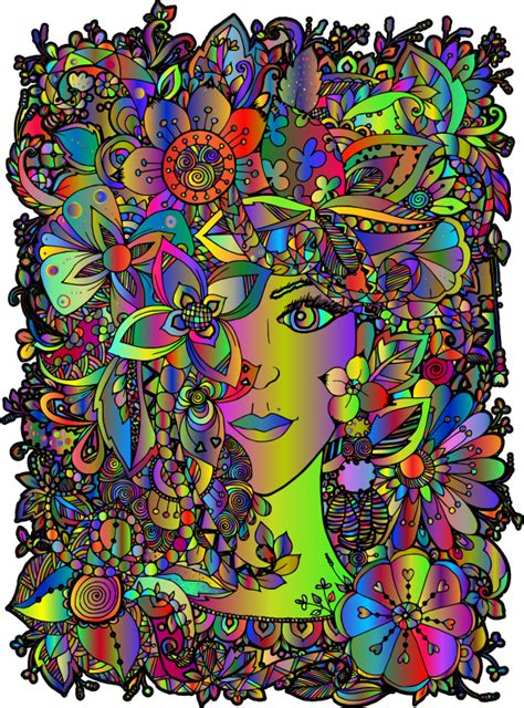 Floral Woman By Bexatt Polyprismatic Openclipart