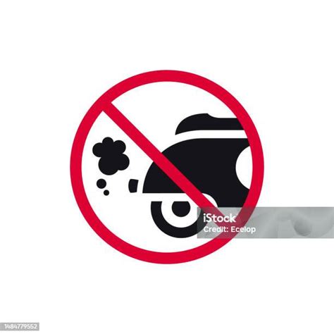 No Exhaust Prohibited Sign No Emitting Exhaust Fumes Forbidden Modern