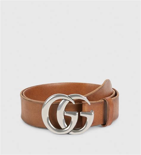 Lyst Gucci Leather Belt With Double G Buckle In Brown For Men