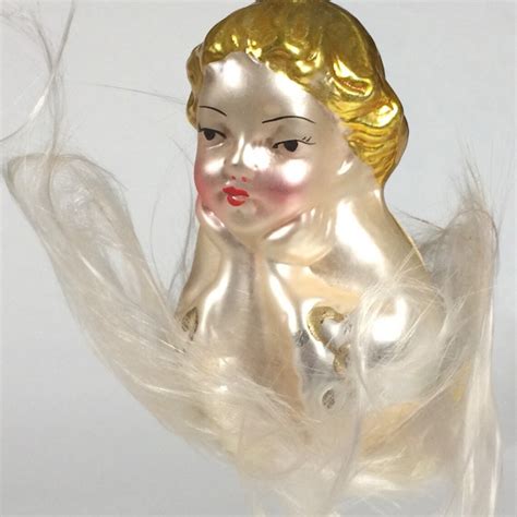 Vintage German Spun Glass Angel Christmas Ornament Ethereal Etsy