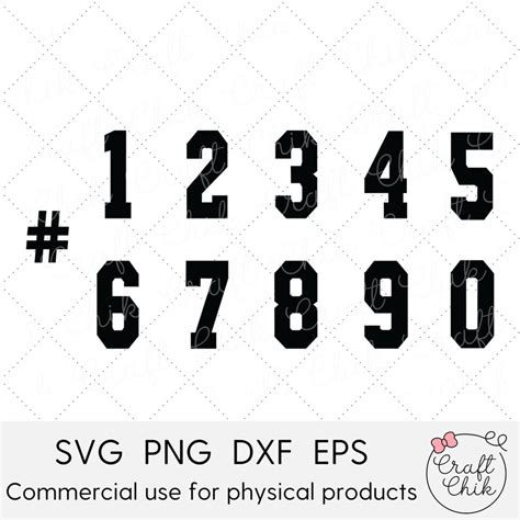 Varsity Numbers Svg Sports Numbers Svg Jersey Numbers Etsy