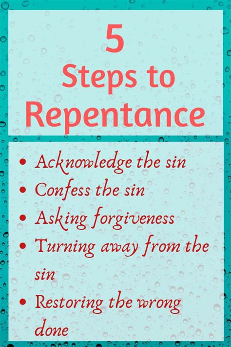 Lessons From Home 5 Steps To Repentance David As Our Example
