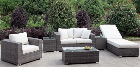 Somani Gray And Ivory Outdoor Living Room Set From Furniture Of America Coleman Furniture