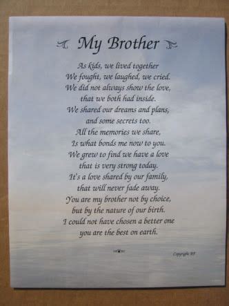 Poems about Brothers - Google Search | Brother quotes, Brother poems