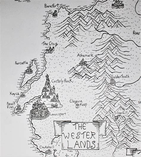 Huge Game Of Thrones Hand Drawn Map Of Westeros Poster Size Etsy