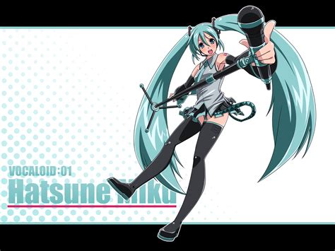 Hatsune Miku Headphones Microphone Twintails Vocaloid Anime Wallpapers