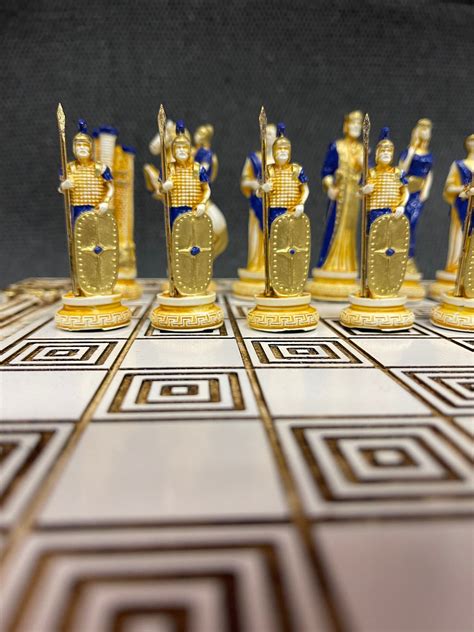 Trojan War Chess Set Troy Vs Greece 33cm 1299 Solid Board Hand Craved