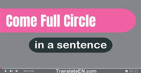 Use Come Full Circle In A Sentence