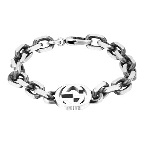 Gucci Sterling Silver Interlocking G Large Bracelet Yba627068001019