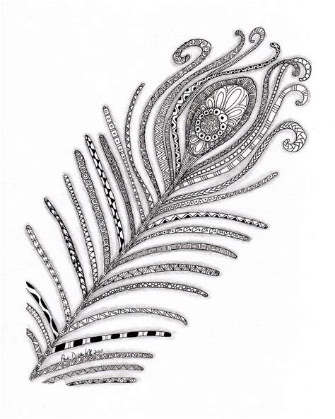 Peacock Feather Drawing By Paula Dickerhoff