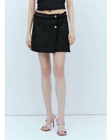 Versace Medusa Tweed Mini Skirt In Black Lyst