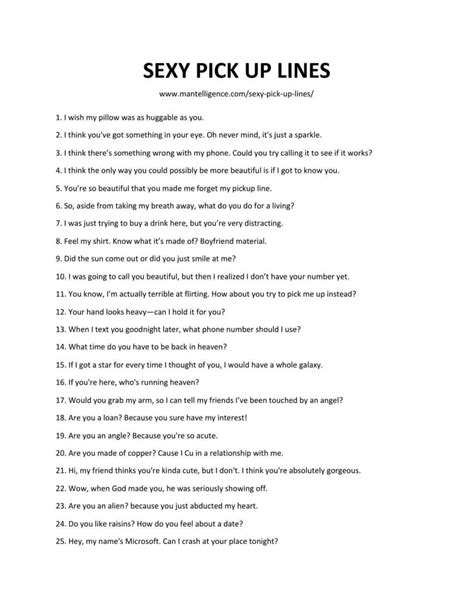 31 wonderful sexy pick up lines ways to make flirting a great success