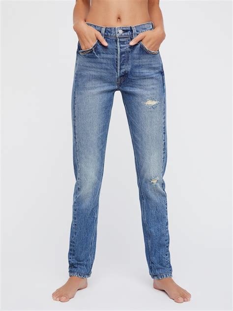 Free People Denim Levis 501 Skinny Altered Jeans In Blue Lyst