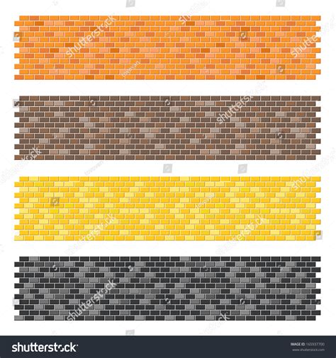 Color Brick Wall Textures Collection Stock Vector Royalty Free
