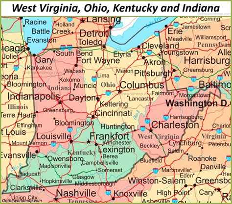 Map Of Ohio And Kentucky With Cities Map