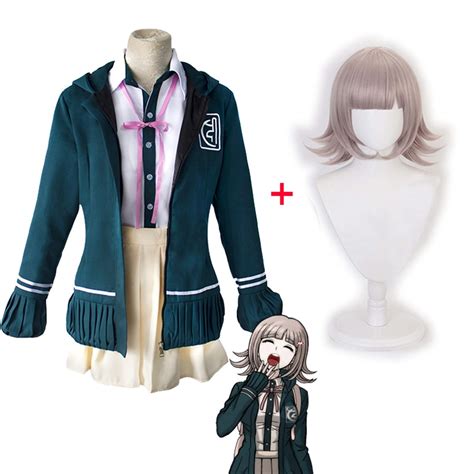 buy nanami chiaki cosplay costume danganronpa 2 chiaki nanami wig and cat backpack plush toy bag