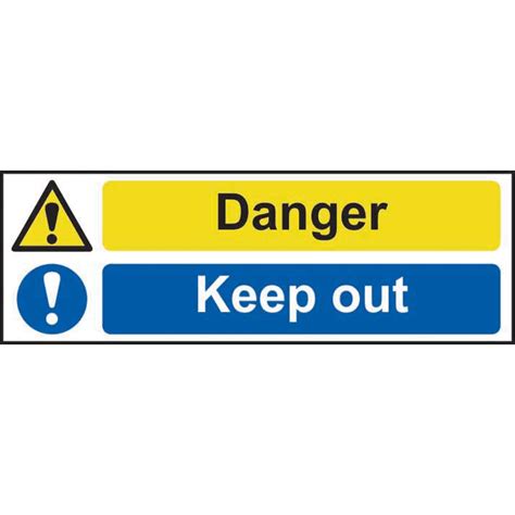 Danger Keep Out Sign Non Adhesive Rigid 1mm Pvc Board 600mm X 200mm