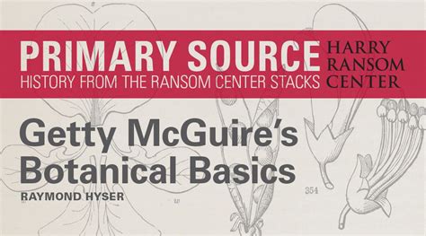 Primary Source Getty Mcguires Botanical Basics Laptrinhx News