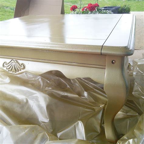 So my latest project is a coffee table that i picked up from a thrift store at a stellar price. Upcycled Gold Dry-Brushed Table (+ How to Dry Brush ...