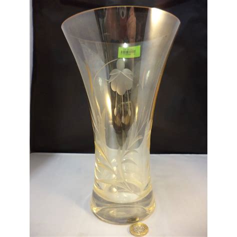 Tall Gold Tinted Etched Glass Vase Oxfam Gb Oxfam’s Online Shop