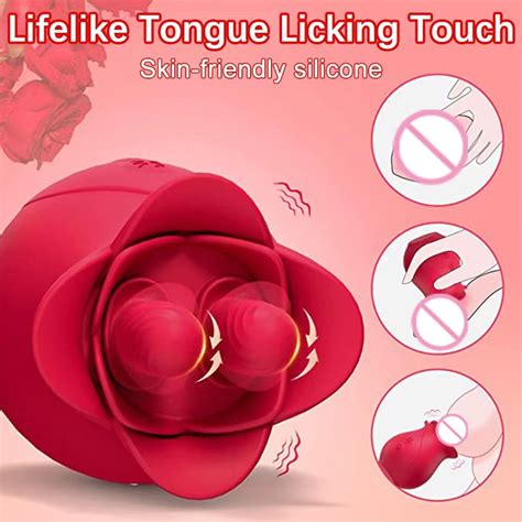 Double Tongue Vibrator For Female Rose Clitoris G Spot Stimulator Couple Flirting Nipple