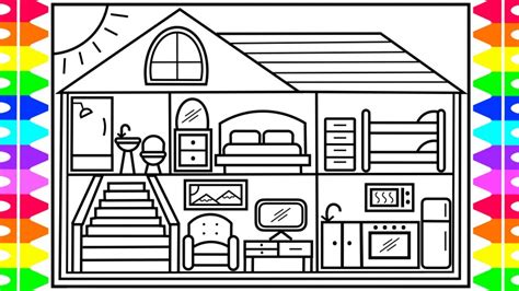 Coloring Page Of A House Coloring Sofa Divano