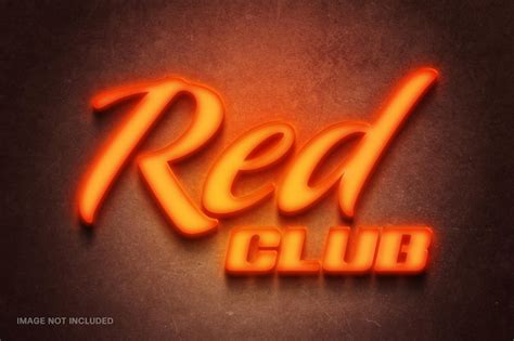 Premium Psd Matte Red Neon Light Signage Mockup