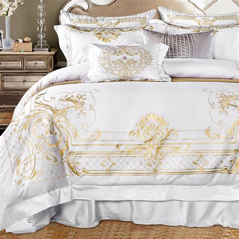 72,576 results for super king bedding. Luxury White Egyptian Cotton Royal Bedding set Golden ...